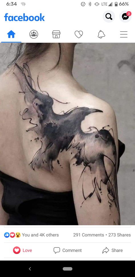 Raven Back Tattoo, Watercolor Dragon Tattoo, Black Crow Tattoos, Hairline Tattoos, Rabe Tattoo, Watercolour Tattoo, Waist Tattoos, Dark Photo, Black White Tattoos