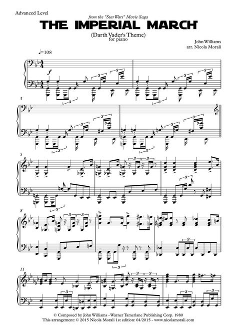 The Imperial March - For Piano - Sheet Music now on Imperial March, Star Wars Movie, Piano Sheet, Piano Sheet Music, Sheet Music, Piano, Star Wars, Books, Music