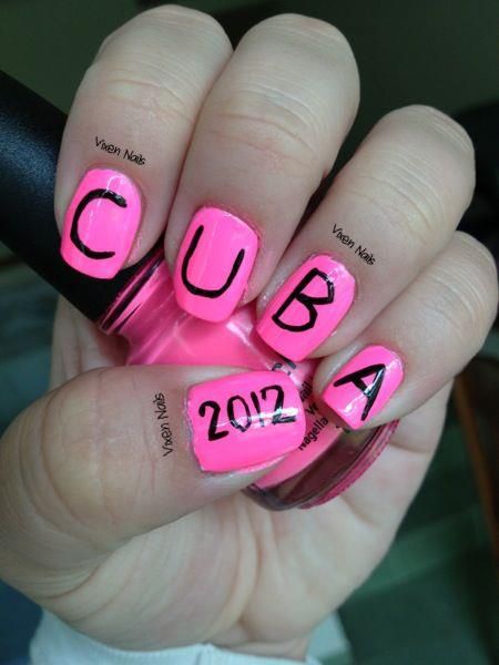 Cuba nails Cuba Nails Designs, Cuba Nails, Country Nail Art, Country Nails, Nail Art Pictures, Nail Paint, Mood Pics, Pretty Nails, Cute Nails