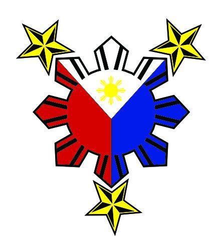 Three stars and a Sun. Ph. Three Stars And A Sun Tattoo, Philippine Flag Logo Design, Philippine Symbols, Philippine Flag Logo, Subject Stickers, Filipino Sun, Philippine History, Gold Circle Frames, Philippine Star