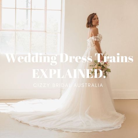 What is a wedding dress train? What are the different styles of trains? What train suits me? For brides struggling with finding the perfect train for their wedding dress - read this manual! Sweep Train, Court Train, Watteau Train, Chapel Train, Cathedral Train, Monarch Train Wedding Dresses Cathedral Train, Wedding Train Length Chart, Cathedral Wedding Dress Train, Wedding Dress Train Lengths, Cizzy Bridal, Watteau Train Wedding Dress, Wedding Dress Cathedral Train, Cathedral Wedding Dress, Watteau Train