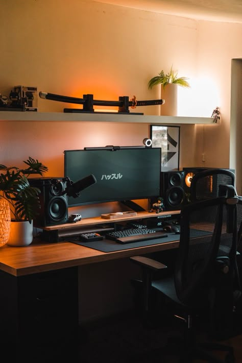 Do More Wallpaper, Efficient Home Office, Small Room Setup, Game Setup, Designers Home, Premium Wallpaper, Computer Desk Setup, Desk Setups, Home Studio Setup