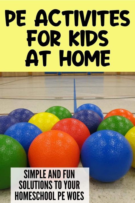 Gym Class Ideas, Activity Ideas For Kids, Activities For Kids At Home, Activities To Do At Home, Pe Activities, Kids Activities At Home, Pe Ideas, Homeschool Routine, Kids Homework