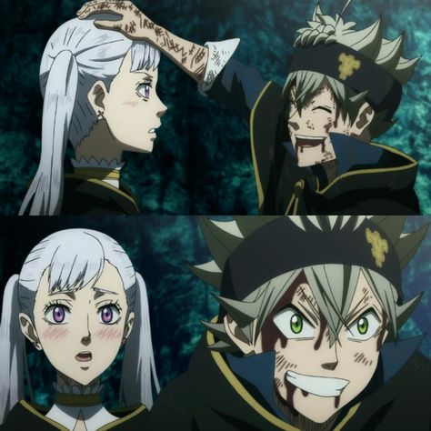 Asta and Noelle | Black clover Noelle Silva And Asta, Noelle And Asta, Asta And Noelle, Noelle Black Clover, Asta X Noelle, Asta Noelle, Saturday Cartoon, Knight Squad, Spirit Magic