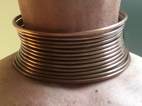 Copper Choker Necklace, Luxury One Of A Kind Copper Necklace, Spiral Copper Necklace In Gold Color, Gold Spiral Necklace In Copper, Piercing Bar, Neck Rings, Egyptian Collar Necklace, Rings Style, Neck Ring