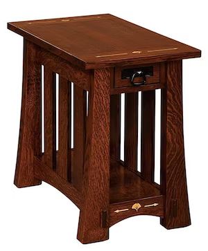 Solid Wood End Tables Mission Style Furniture, End Tables With Drawers, Quarter Sawn White Oak, Oak Side Table, Amish Furniture, Chair Side Table, Living Room Collections, Wood End Tables, Living Room Shop