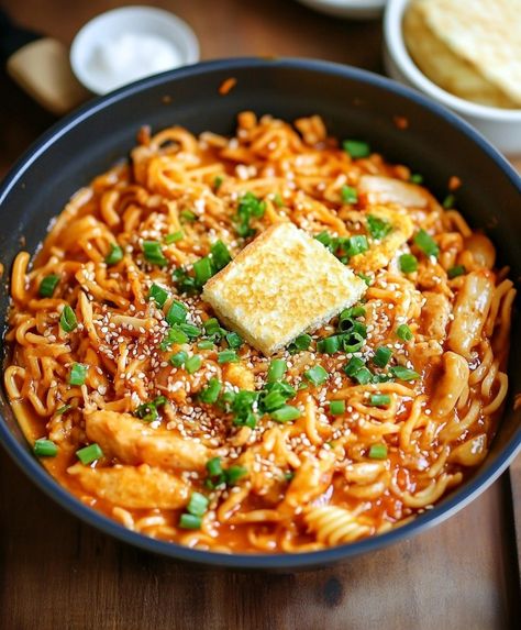 Easy Cheesy Rabokki With Ramen Noodles Recipe Things To Make With Ramen Noodles, Crockpot Pot Roast Recipe, Spicy Ramen Noodle Recipes, Cheesy Ramen, Ramen Noodles Recipe, Homemade Ramen Noodles, Ramen Noodle Recipes Easy, Spicy Ramen Noodles, Oreo Balls Recipe