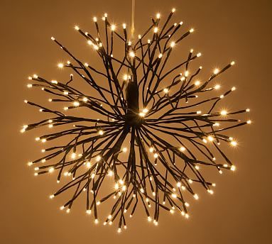 Light Up LED Hanging Starburst - Brown #potterybarn Starburst Light, Christmas House Lights, Lighted Branches, Easy Christmas Decorations, White Lights, Strobe Lights, Paper Stars, Ball Lights, Hanging Light