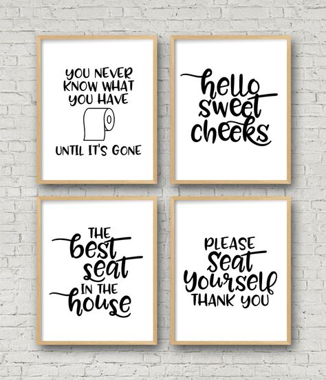 Decorate your bathroom with these fun and free Printable Bathroom Signs. Just download, print, and add these free funny bathroom printables to your favorite frame. #bathroomprintables #bathroomdecor Free Printable Bathroom Signs, Bathroom Printables Free, Printable Bathroom Signs, Wc Decoration, Bathroom Quotes, Bathroom Printables, Funny Bathroom Signs, Bathroom Decor Ideas Colors, Diy Bathroom Decor