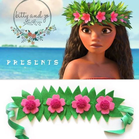 Moana Flowers, Moana Flower Crown, Moana Crown, Moana Flower, Moana Hair, Tropisk Fest, Moana Birthday Party Theme, Moana Theme Birthday, Festa Moana Baby