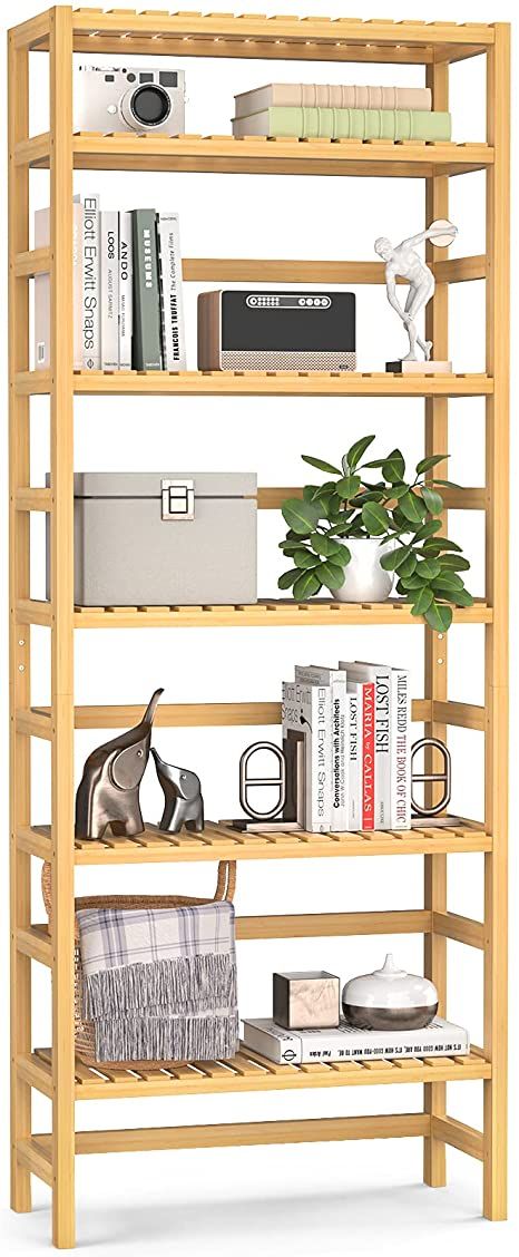 Amazon.com: Homykic Bookshelf, 6 Tiers Bamboo Adjustable Tall Bookcase Book Shelf Rack Organizer Shelving Unit Free Standing Storage for Living Room, Study, Kitchen, Bedroom, Balcony, Office, Bathroom, Natural : Home & Kitchen Adjustable Bookshelf, Bathroom Natural, Standing Bookshelf, Balcony Office, Free Standing Storage, Tall Bookcase, Bookcase Organization, Bookshelf Organization, Bamboo Shelf