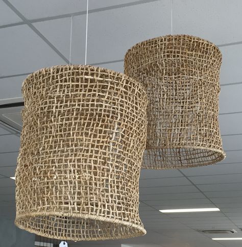 Jute Lamp, Bali Decor, Pendant Lighting Bedroom, Lampshade Designs, Rattan Lamp, Diy Furniture Hacks, Lampe Decoration, Cafe Wall, Lampshade Chandelier