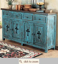 Santa Fe Cross Buffet (also in red). @Jennifer Hammons, this would look really good under your tv Southwestern Furniture, Black Forest Decor, Western Furniture, Rustic Dining Room, Western Home, Western Homes, Western Home Decor, Redo Furniture, Western Decor