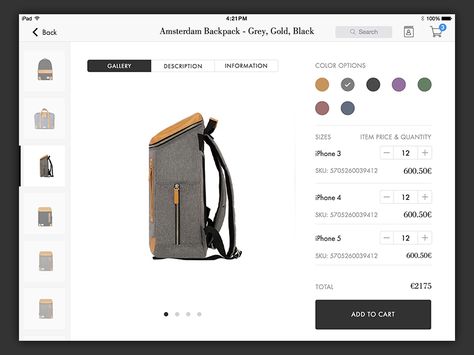 Monoqi Product Detail on iPad by Louis Currie - Dribbble Product Configurator, Product Card, Modern Website Design, Ecommerce Web Design, Ui Design Website, Online Shop Design, Ecommerce Design, Website Design Layout, Ipad App