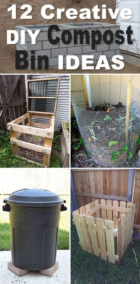 12 Creative DIY Compost Bin Ideas! • Looking for a compost bin that you can easily make yourself? Explore this blog post and see tutorials on how to make your own compost bin for your garden! Compost Bin Ideas, Compost Diy, Composting Bins, Compost Garden, Diy Compost Bin, Compost Container, Compost Bin Diy, Diy Compost, Making Gifts