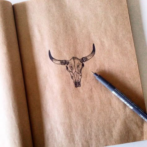 Skull Dotwork, Longhorn Tattoo, Cow Skull Tattoos, Dotwork Drawing, Bull Skull Tattoos, Tattoo Finger, Bull Tattoos, Taurus Tattoos, Western Tattoos