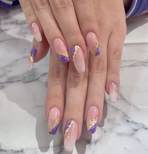 Purple Acrylic Nails, Disney Nails, Acrylic Nails Coffin Short, Classy Nails, Chic Nails, Short Acrylic Nails, Nail Polishes, Best Acrylic Nails, Purple Nails