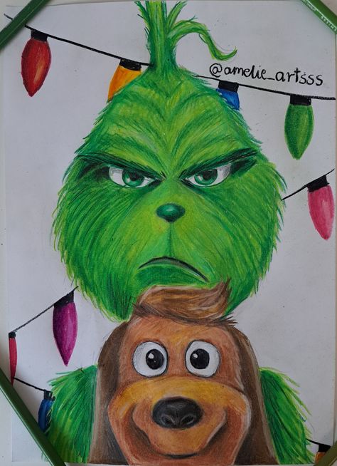 Christmas Drawing Ideas Grinch, Christmas Drawings The Grinch, The Grinch Cartoon Drawing, Cartoon Grinch Drawing, Grinch Pencil Drawing, Christmas Drawing Grinch, Grinch Drawing Ideas, Drawing The Grinch, Grinch Painting On Canvas