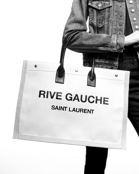 RIVE GAUCHE TOTE IN CANVAS | Saint Laurent | YSL.com Rive Gauche Ysl Bag, Yves Saint Laurent Aesthetic, Saint Laurent Aesthetic, Europe Shopping, Saint Laurent Tote, Leather Tote Bag Women, Men's Totes, Expensive Taste, Trendy Girl