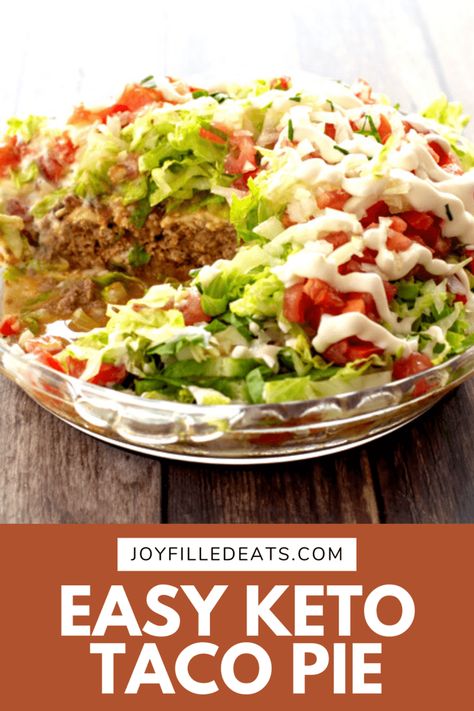 Keto Taco Salad Low Carb, Low Carb Love Recipes, Keto Taco Pie, Taco Keto, Keto Hamburger, Keto Pie, Healthier Me, Keto Board, Healthy Thoughts