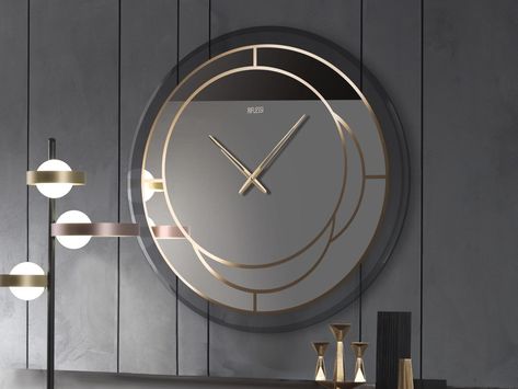 Modern Wall Clock Design, Mirror Decor Ideas, Large Wall Clock Modern, 3d Wall Clock, Classic Clocks, Mirror Wall Clock, Wall Clock Design, Modern Clock, Vintage Wall Clock