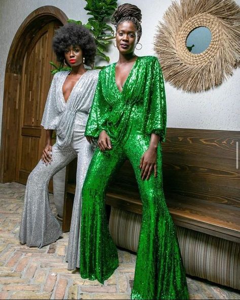 70s Sequin Jumpsuit, 70s Soul Train Fashion Women, Seventies Fashion 1970s Outfits, 70s Disco Theme Party Outfit, 70s Aesthetic Black Women, 70s Party Outfits Women, Hollywood Glam Fashion, 70s Jumpsuits For Women, Disco Outfit For Women