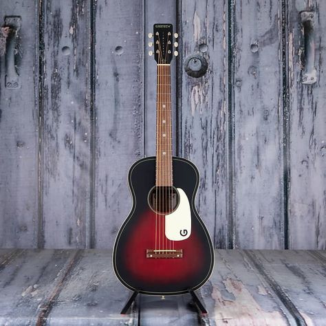 Faithful to the Gretsch® “Rex” parlor guitars of the 1930s, ‘40s and ‘50s, the G9500 Jim Dandy™ Flat Top parlor-style model embodies everything that was great about everyone’s first guitar. Perfect for both picked and fingerstyle playing. Ideal for songwriting, practice or even as a travel guitar, this little wonder is great for beginners or seasoned pros alike. Comfortable to play, and full of woody vintage tone with full-sounding bass, the Jim Dandy will inspire hours of playing joy. Jim Dandy, Travel Guitar, Small Guitar, Acoustic Guitars, Gretsch, Flats Top, Dandy, Acoustic Guitar, 2 Colours