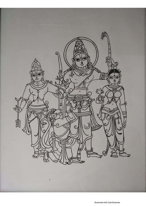 Santiniketan Art, Ramayana Book, Ancient Drawings, Pen Art Work, Kerala Mural Painting, Indian Art Gallery, Hinduism Art, Vedic Art, Art And Craft Videos