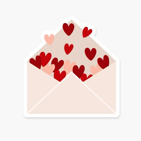 Envelope with Exploding Hearts Sticker | Redbubble | Envelope with exploding hearts, perfect for a loved one or a Valentine’s Day Stickers, Love Stickers Printable, Envelope Art Drawing, Envelope With Heart, Stickers Bonitos, Valentines Stickers, Valentines Day Stickers, Decorating Water Bottles, Envelope Sticker