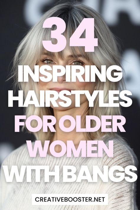 Click for More ➡️ | Save for Later ❤️  Timeless doesn’t mean boring. These 27 hairstyles for older women with bangs redefine what it means to age stylishly. From curly bobs with champagne blonde accents to sleek lobs in ash tones, this collection showcases haircuts that flatter every face shape and lifestyle. Don’t miss out on these effortlessly chic ideas.   #ChicHairstyles #BangsForOlderWomen #TimelessLooks Curly Bobs, Hairstyles For Older Women, Champagne Blonde, Chic Hairstyles, Older Women Hairstyles, Face Shape, Curly Bob, Face Shapes, Hair Inspiration