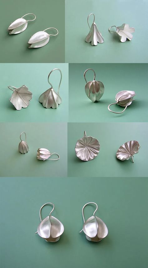 Nature-Inspired Jewelry by Dörte Dietrich. | Art is a Way Metal Clay Jewelry, Organic Jewelry, Earrings Inspiration, Nature Inspired Jewelry, Diy Schmuck, Contemporary Jewellery, Bijoux Diy, Nature Jewelry, Contemporary Jewelry