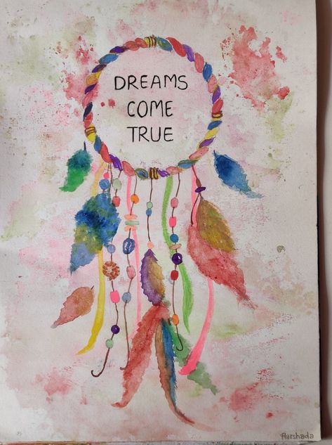 Dream Catcher Aesthetic Wallpaper, Dream Catcher Painting Acrylic, Dream Catcher Painting, Dream Catcher Drawing, Splatter Painting, Awesome Drawings, Diary Cover, Macrame Patterns Tutorials, Small Canvas Art