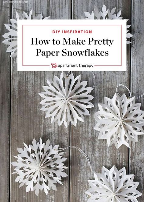 Nine ways to take paper snowflakes to the next level. #diysnowflakes #papersnowflakes #holidaydecorations #holidaydecor #garland  #snowflakepatterns Paper Winter Wonderland, Folded Paper Decorations, Winter Wonderland Work Decorations, Folded Paper Snowflakes, Snow Decor Diy Winter Wonderland, Winter Wonderland Office Decorations Diy, Snowflake Folding Pattern, Paper Winter Decorations, Winter Wonderland Christmas Decorations Diy