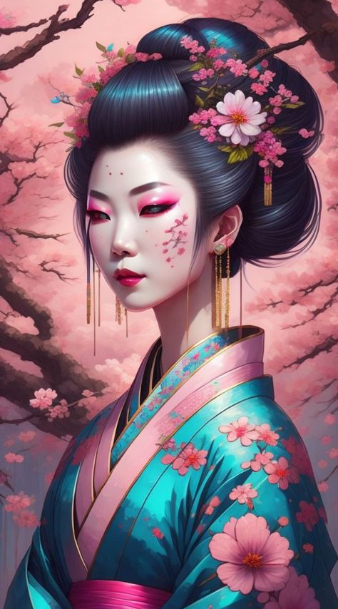 Geisha Warrior, Japanese Geisha Drawing, Japanese Geisha Art, Tato Geisha, Geisha Drawing, Geisha Artwork, Japanese Tattoo Words, Art Geisha, Tattoo Words