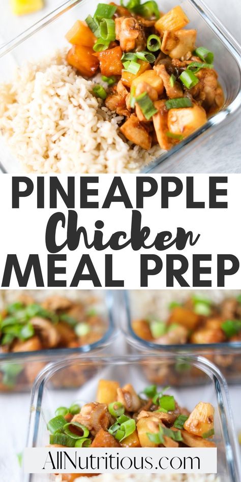 If you want more inspiration for your high protein diet you need to try this spicy pineapple chicken meal prep. With this sweet and spicy high protein meal prep you can enjoy more nutritious meals and stay full longer. #MealPrep #Chicken Low Calorie Chicken Meal Prep, Pineapple Chicken Meal Prep, High Protein Meal Prep For The Week, Spicy Pineapple Chicken, Protein Veggie Meals, High Protein Meal Prep Recipes, Mealprep Chicken, 1500 Calorie Meal Plan, Protein Meal Prep