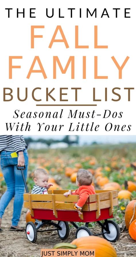 The Ultimate Fall Family Bucket List for 2020 - Just Simply Mom Fall Activities With Baby, Fall Activities For Families, Family Activities Kindergarten, Family Bucket List, Fall Traditions, Fall Family Activities, Family Activities Preschool, Halloween Bucket List, Fall Family Fun