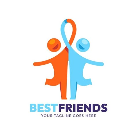 Best Friend Logo Design, Group Logo Design Ideas, Friendship Logo Design, Friend Logo Design, Logo Association, Friendship Logo, Association Logo Design, People Template, Group Logo Design