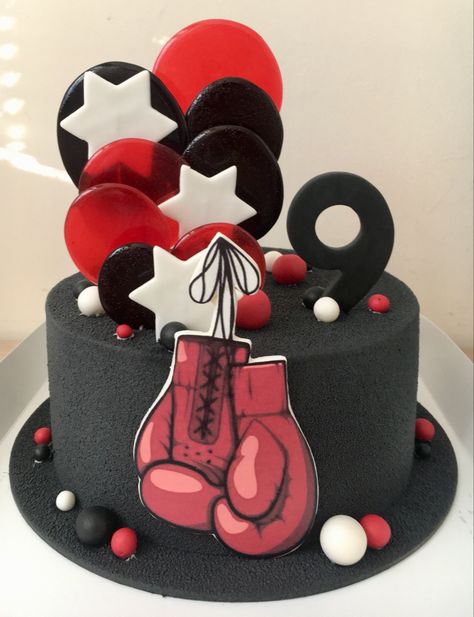 Boxing Cake Ideas, Boxing Theme Cake, Boxing Cake, Boxing Gloves Cake, Bf Bday, Ninjago Birthday, Communion Cakes, Diy Roses, Cute Desserts