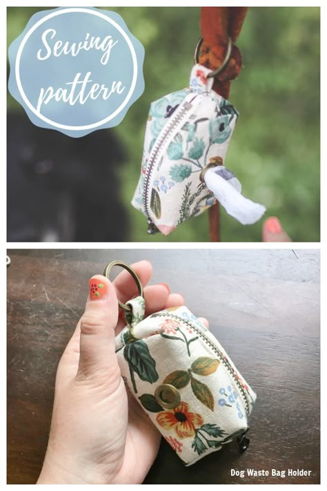 DIY Fabric Dog Waste Bag Holder Free Sewing Patterns | Fabric Art DIY Dog Treat Holder Diy, Sewing Projects Pets, Sewing Patterns For Pets, Dog Related Crafts To Sell, Diy Pets Ideas, Things To Sew For Your Dog, Dog Accessories To Sew, Diy For Dogs Projects, Dog Diy Projects Crafts