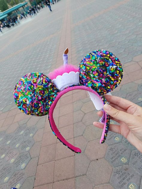 Disney Birthday Hat, 21st Birthday Mickey Ears, Mad Hatter Mickey Ears, Birthday Ears Disney, Mickey Ear Clips, Disney Ears Birthday, Birthday Minnie Ears, Birthday Mickey Ears, Happy Birthday Disney