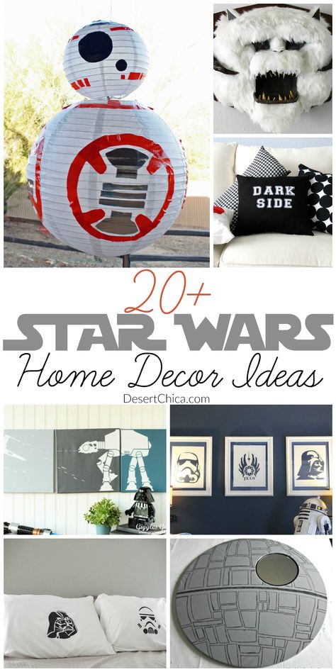 Birthdays and holidays are perfect excuses to drum up a little extra Star Wars fun at home but I like to enjoy Star Wars year round. It’s easy, just add a little Star Wars decor at home and you’ll be geeking out every day. You can go full-on geek and create an entire Star Wars read more » Star Wars Zimmer, Decoracion Star Wars, Star Wars Home Decor, Diy Star Wars, Film Decor, Star Wars Home, Star Wars Bedroom, Star Wars Nursery, Diy Home Decor For Apartments