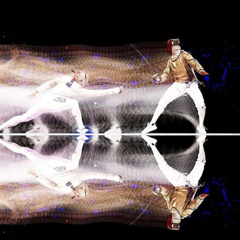 olympic fencers in fluid motion captured by @geofflowe - #fencing #olympics #sportsphotography #parisolympics #paris2024 Olympic Fencing, Olympics 2024, Motion Capture, Sports Photography, Fencing, Fence, Motion, Paris, On Instagram