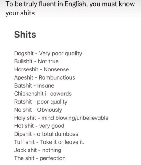 Know your shits! | Instagram Siblings Funny Quotes, Siblings Funny, Clever Comebacks, Grammar Humor, Language Quotes, Word Of The Day, Best Funny Pictures, Funny Laugh, Mind Blown