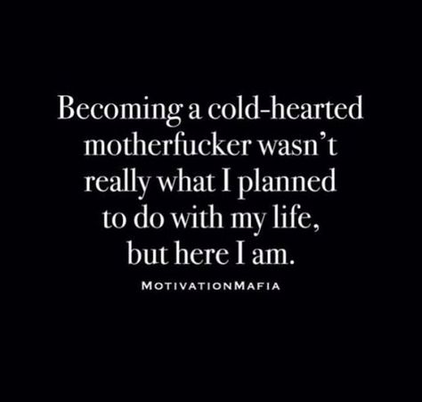 A cold hearted motherfucker. This what life brought out of me. Sorry. Coldhearted Quotes, Communication Quotes, Aa Quotes, Savage Quotes, Cold Hearted, Soul Quotes, Get Your Life, Quotes That Describe Me, Mindset Quotes