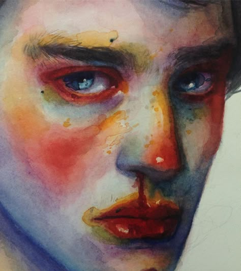 Sentimental Art, Art Painting Watercolor, Watercolor Face, Bio Art, Drawing Watercolor, Learn Art, Art Inspiration Painting, Painting Watercolor, Watercolor Portraits