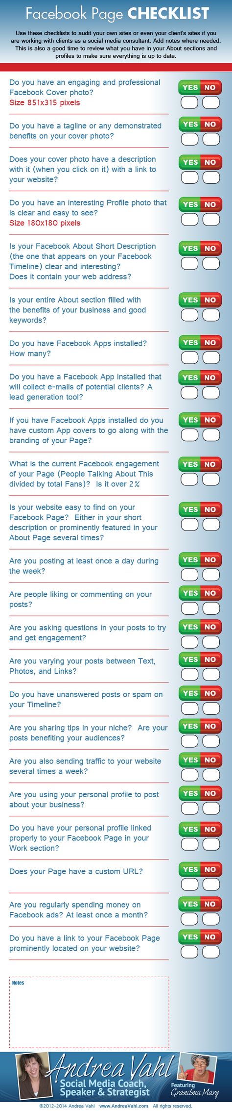 Facebook Page Checklist [Infographic] Social Media Checklist, Publication Facebook, Marketing Checklist, Facebook For Business, Web 2.0, Facebook Business Page, Social Media For Business, Info Board, Facebook Tips