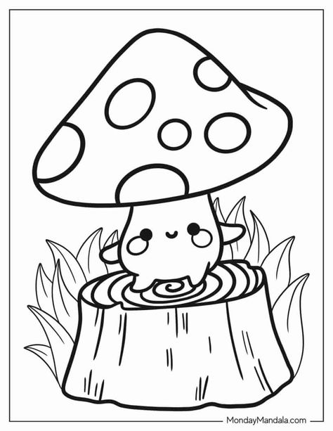 38 Mushroom Coloring Pages (Free PDF Printables) Fun Easy Coloring Pages, Cute Plant Coloring Pages, Cute Mushroom Coloring Pages, Shroom Coloring Pages, Cottagecore Colouring Pages, Unique Coloring Pages Free Printable, Ipad Coloring Pages Free, Mushroom Colouring Pages, Easy Coloring Pages Aesthetic