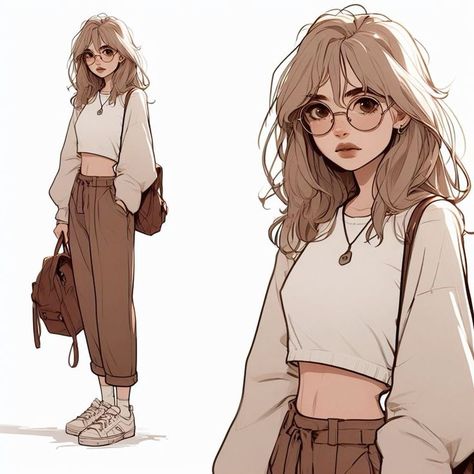 Anime Woman Outfits, Κούρεμα Bob, Fishtail Braid, Cute Art Styles, Book Art Drawings, Art Tutorials Drawing, 가을 패션, Girly Art, A Drawing