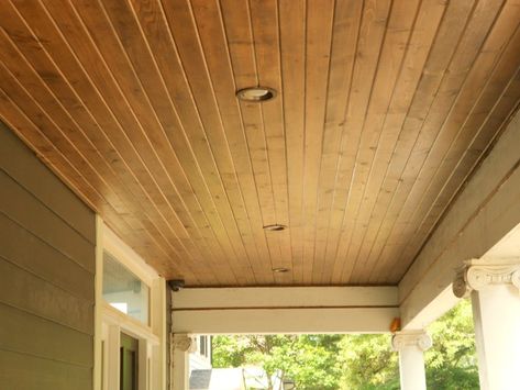 beaded vinyl soffit and porch ceiling | Various Porch Ceilings (Wood, Vinyl, and Aluminum) :: Siding Express ... Car Siding Ceiling, Vinyl Beadboard, Patio Ceiling Ideas, Vinyl Soffit, Wood Plank Ceiling, Porch Wood, Tongue And Groove Ceiling, Porch Remodel, Plank Ceiling