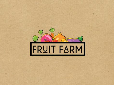 Fruit Farm by Sumaira Qamar Fresh Logo Typography, Fruit Logo Design Ideas, Fruit Logo Design, Fruit Farm, Vegetable Shop, Fresh Logo, Fruit Logo, Brand Names And Logos, Fruit Shop